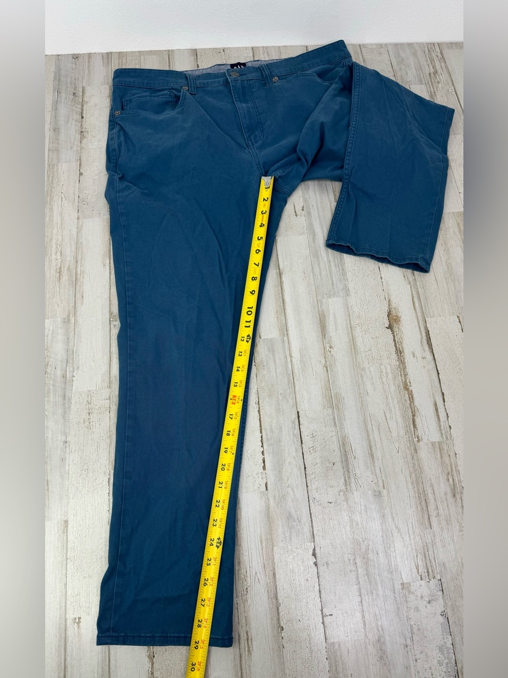 Gap Mens Straight Leg Pants Khaki Blue Size 38x29 Button Zip Close - Picture 8 of 11